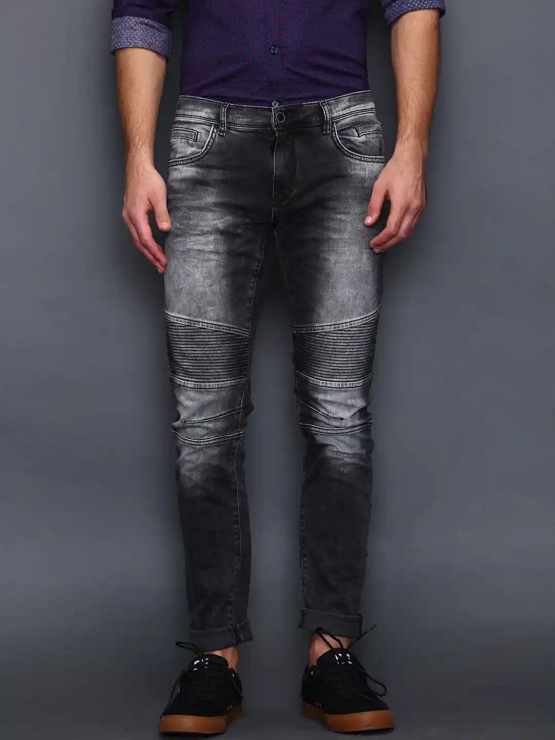 Buy Antony Morato Black Charcoal Grey Racer Super-Skinny Jeans
