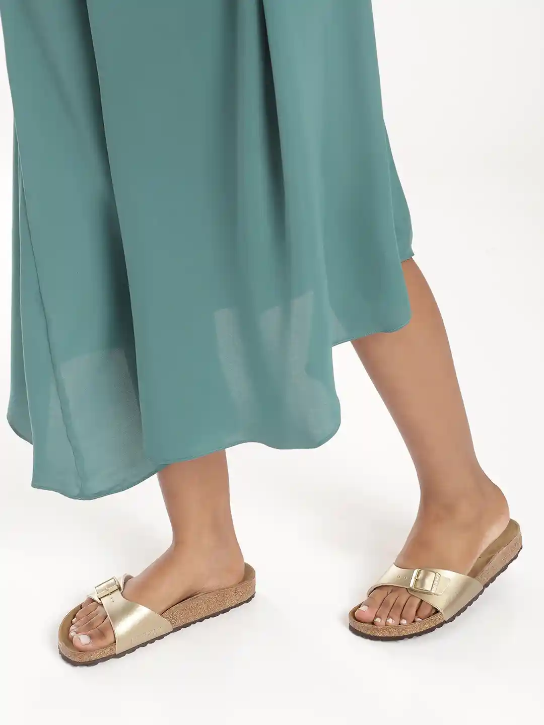 Buy Birkenstock Women Madrid Gold Narrow Width Birko-Flor One