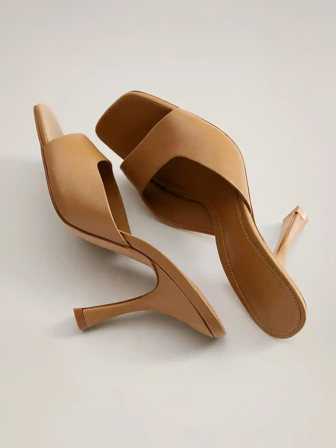 Buy MANGO Women Brown Solid Sandals Heels for Women 11672142