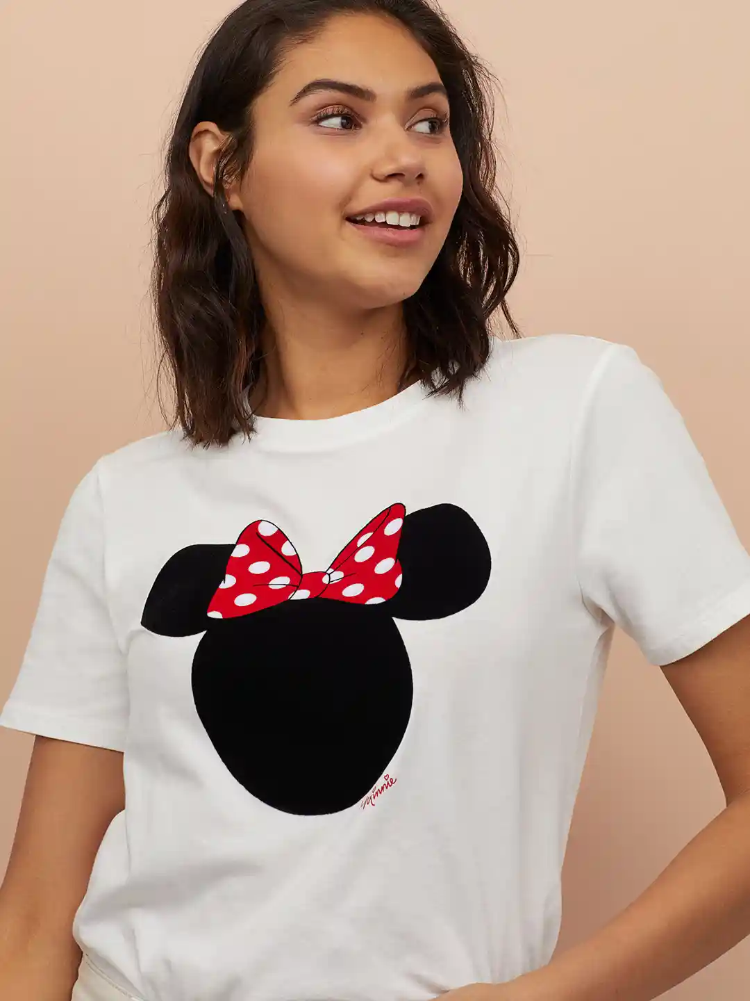 Buy H&M White T-shirt With A Motif Lounge Tshirts for Women