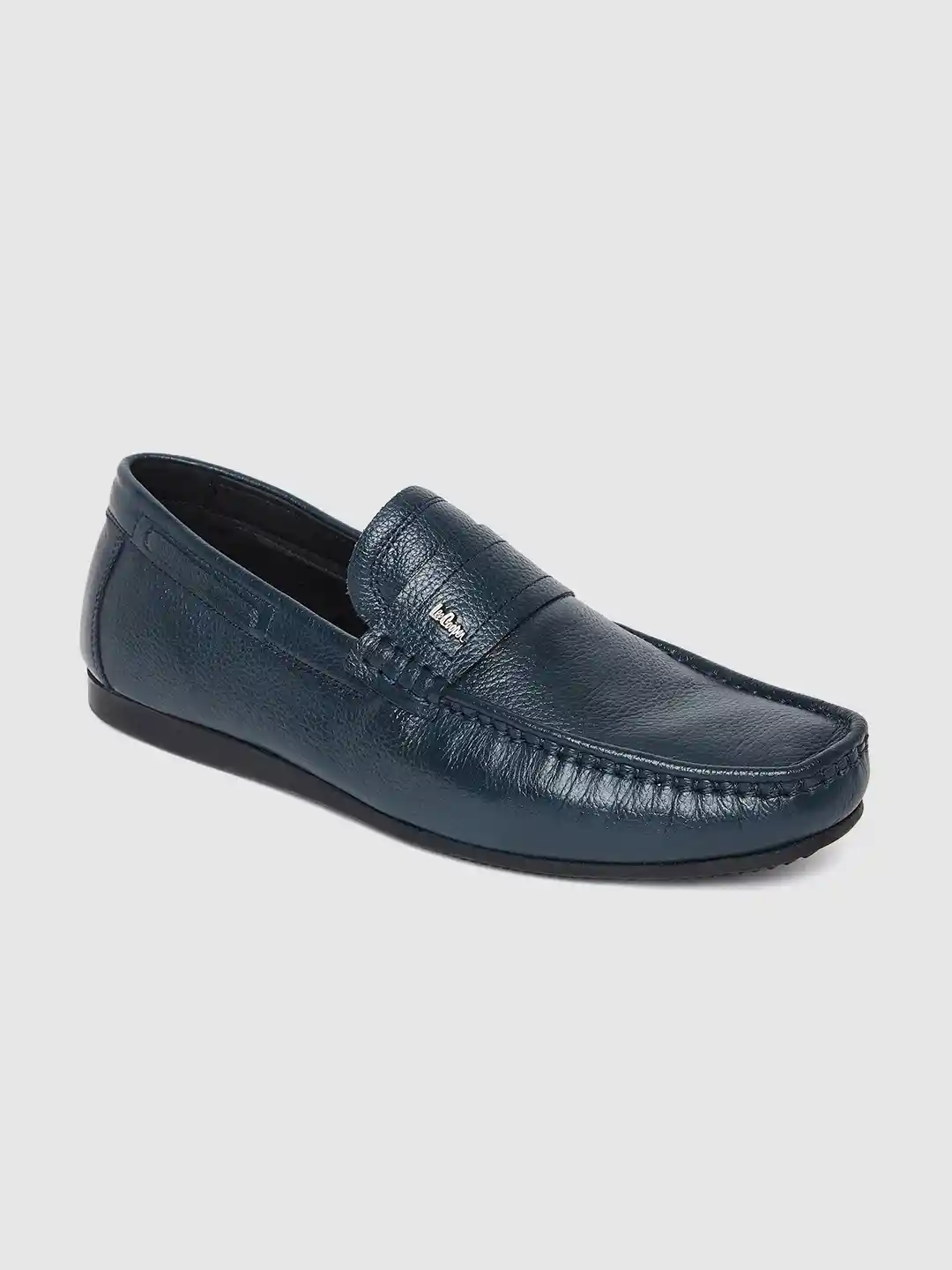 Buy Lee Cooper Men Navy Blue Leather Loafers Casual Shoes for