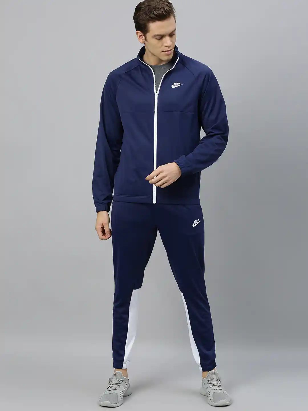 Nike Dri Fit Nike Tracksuit Myntra Nike Men Navy Blue Solid Tracksuit