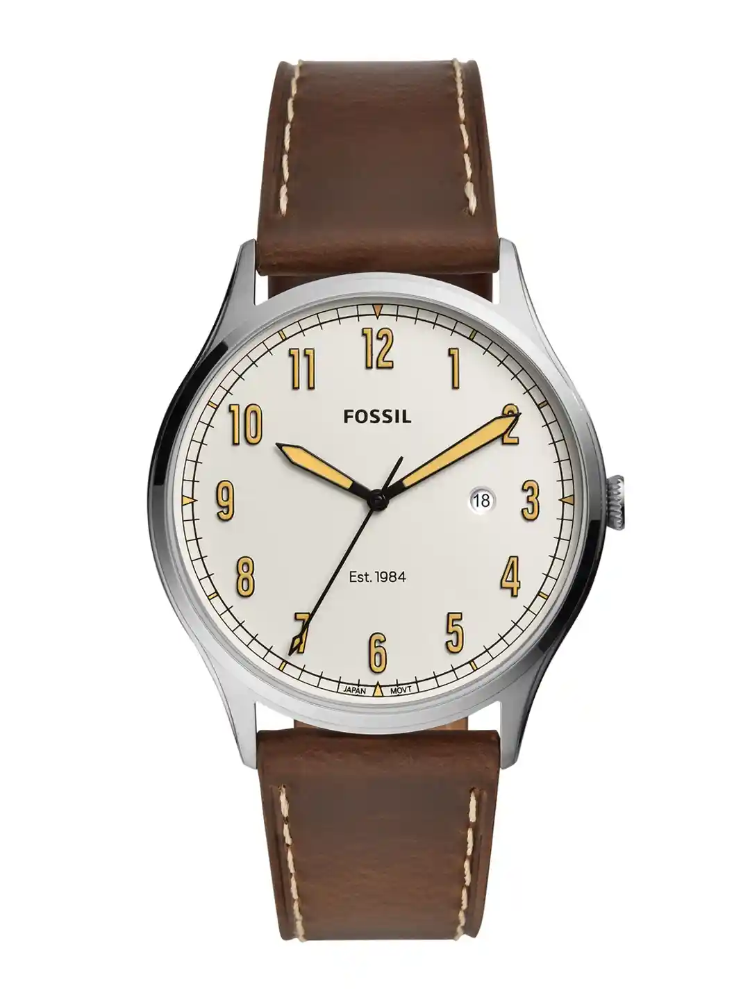 Buy Fossil Men Cream-Coloured Forrester Analogue Watch FS5589