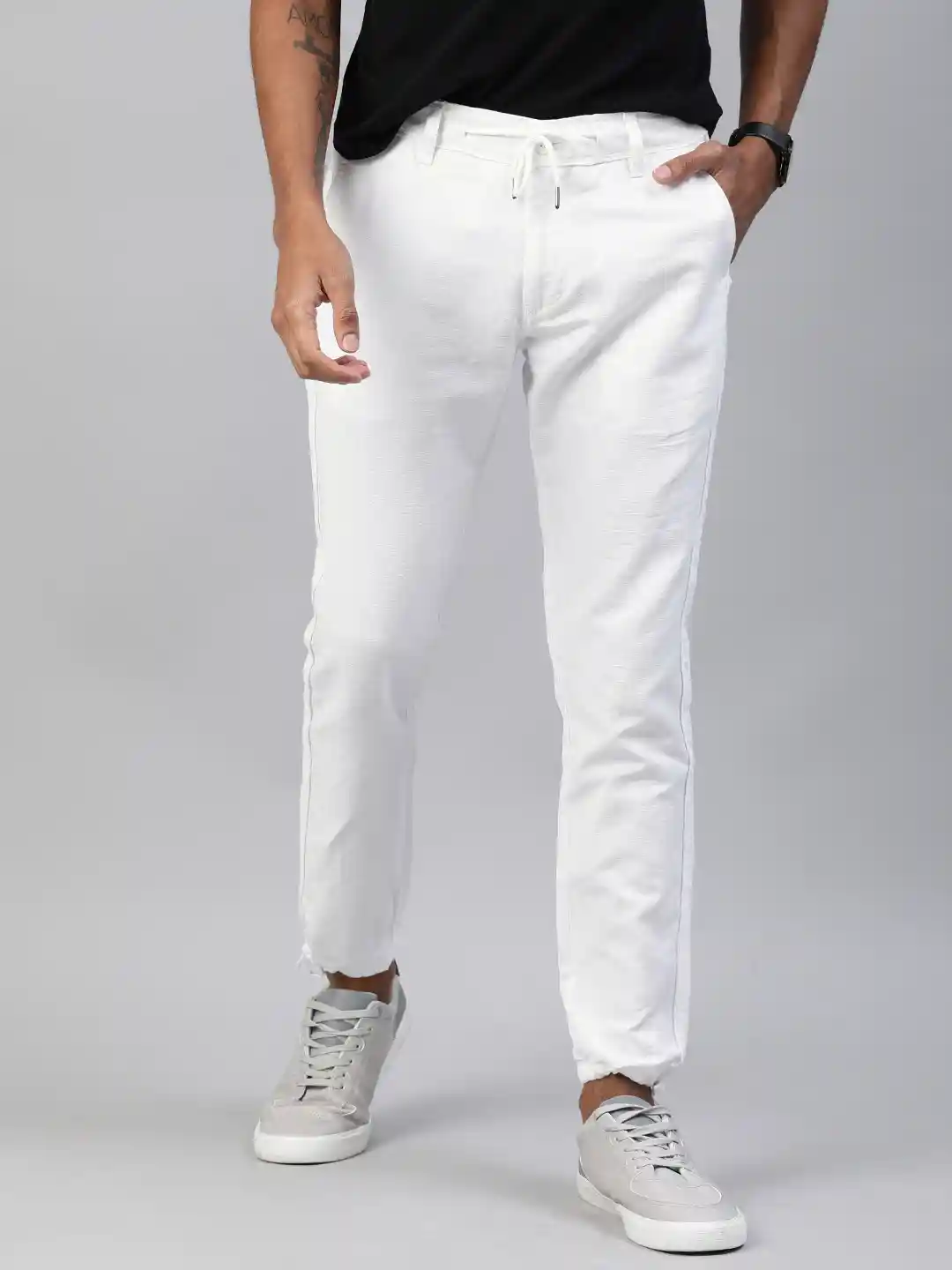 Buy Mast Harbour Men White Cotton Linen Regular Fit Solid