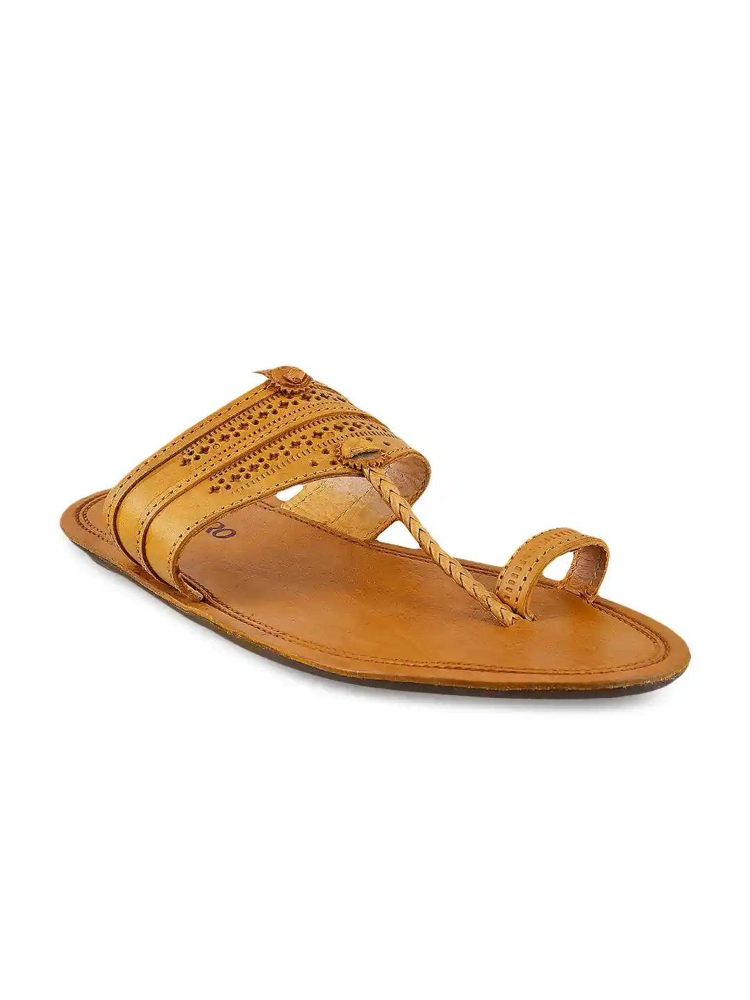 Buy Metro Men Beige Leather Kolhapuri Sandals Sandals for Men