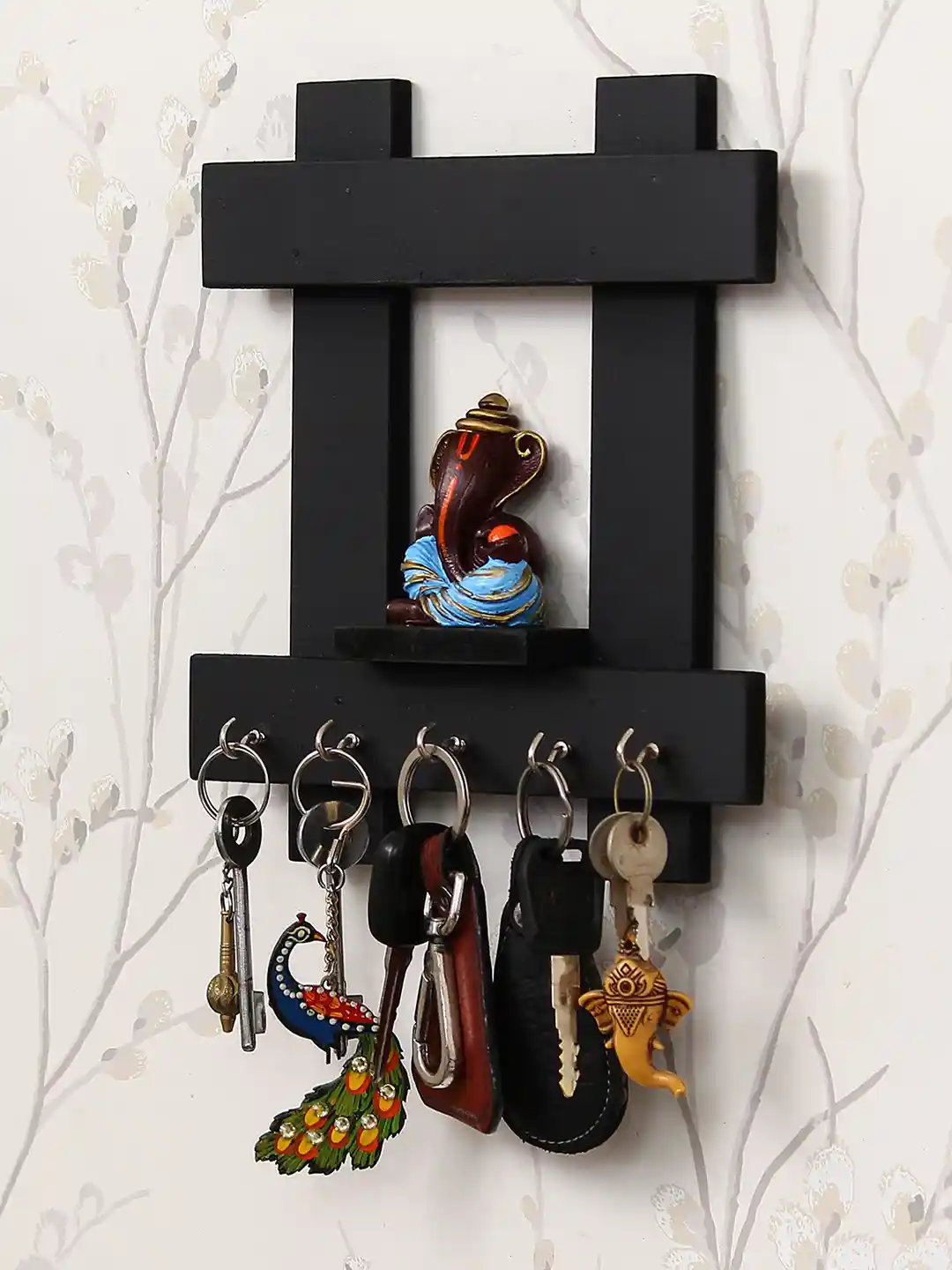 Buy eCraftIndia Black Brown Lord Ganesha Wooden Key Holder With