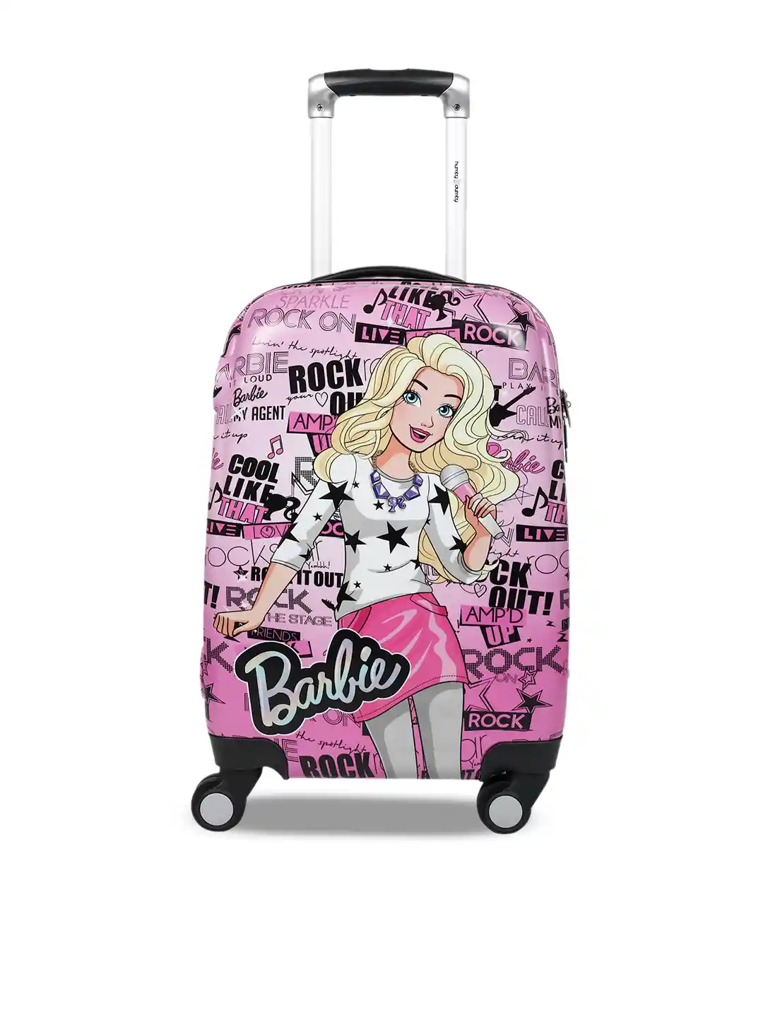 Buy HUMTY DUMTY Girls Pink Black Barbie Star Printed Hard-Sided