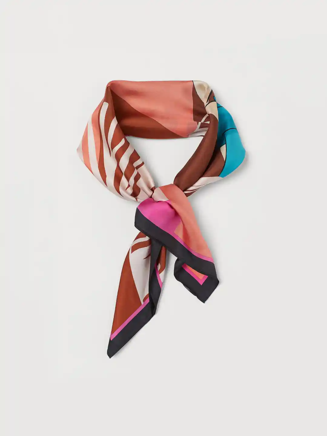 Buy H&M Women Orange Brown Printed Patterned Silk Scarf