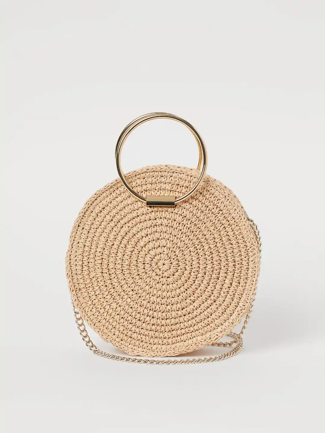 Bag Shop Rattan Bag H&m H&M Women Beige Solid Round Straw