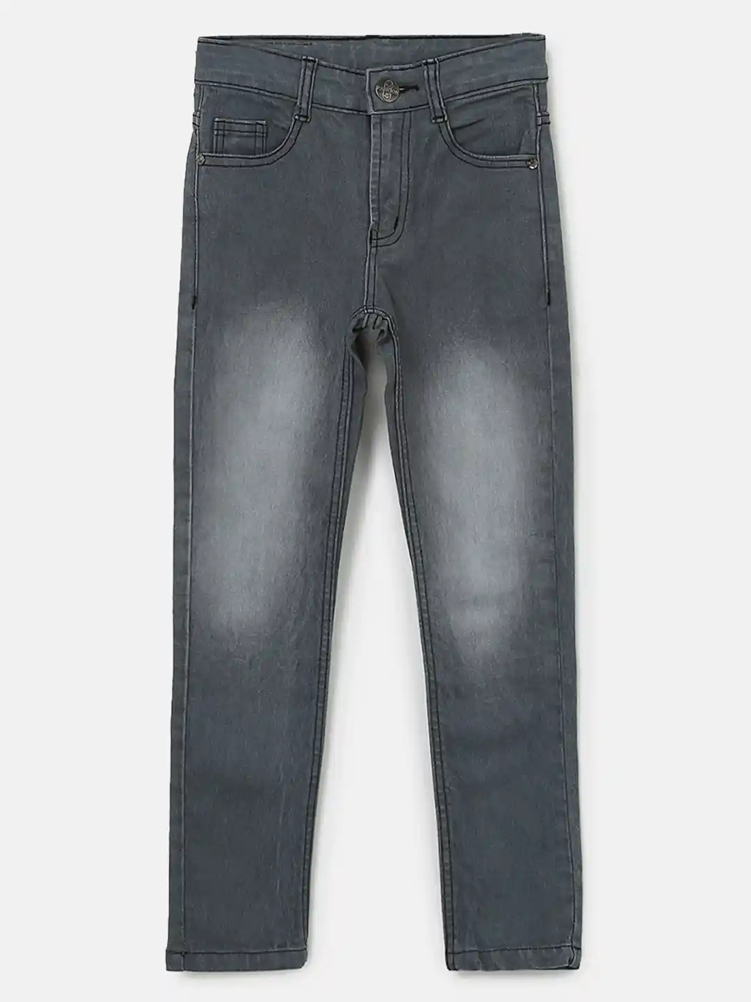 Urbano Juniors Boys Grey Slim Fit Mid-Rise Clean Look Stretchable Jeans