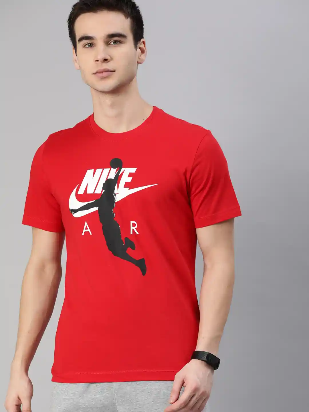 Buy Nike Men Red Printed Round Neck T-shirt Tshirts for Men