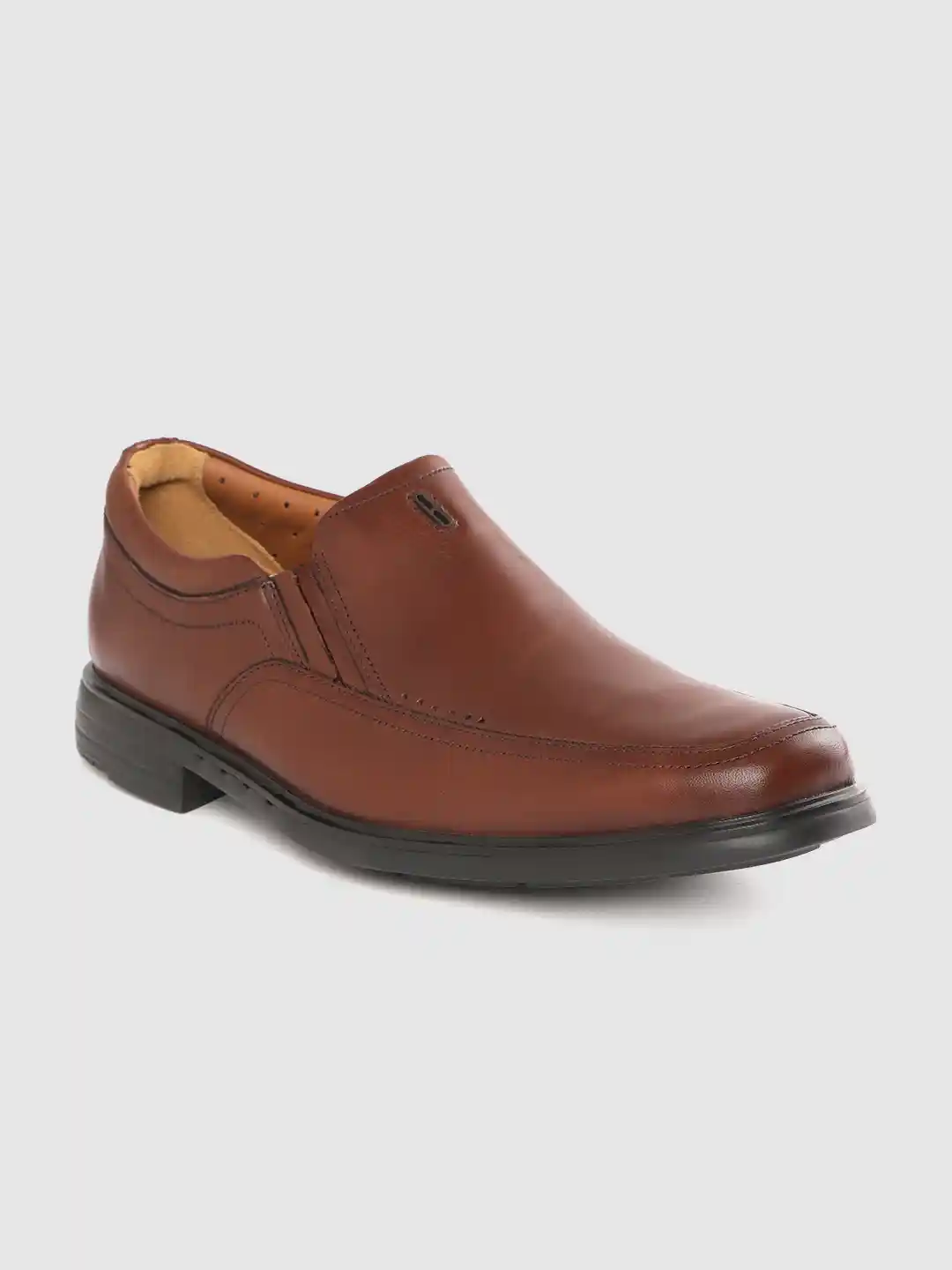 Buy Clarks Men Brown Solid Leather Formal Slip-On Shoes Formal
