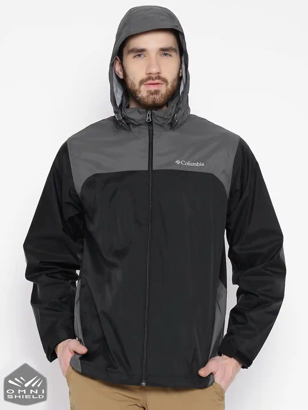 Buy Columbia Men Black Glennaker Lake Rain Jacket with Detachable