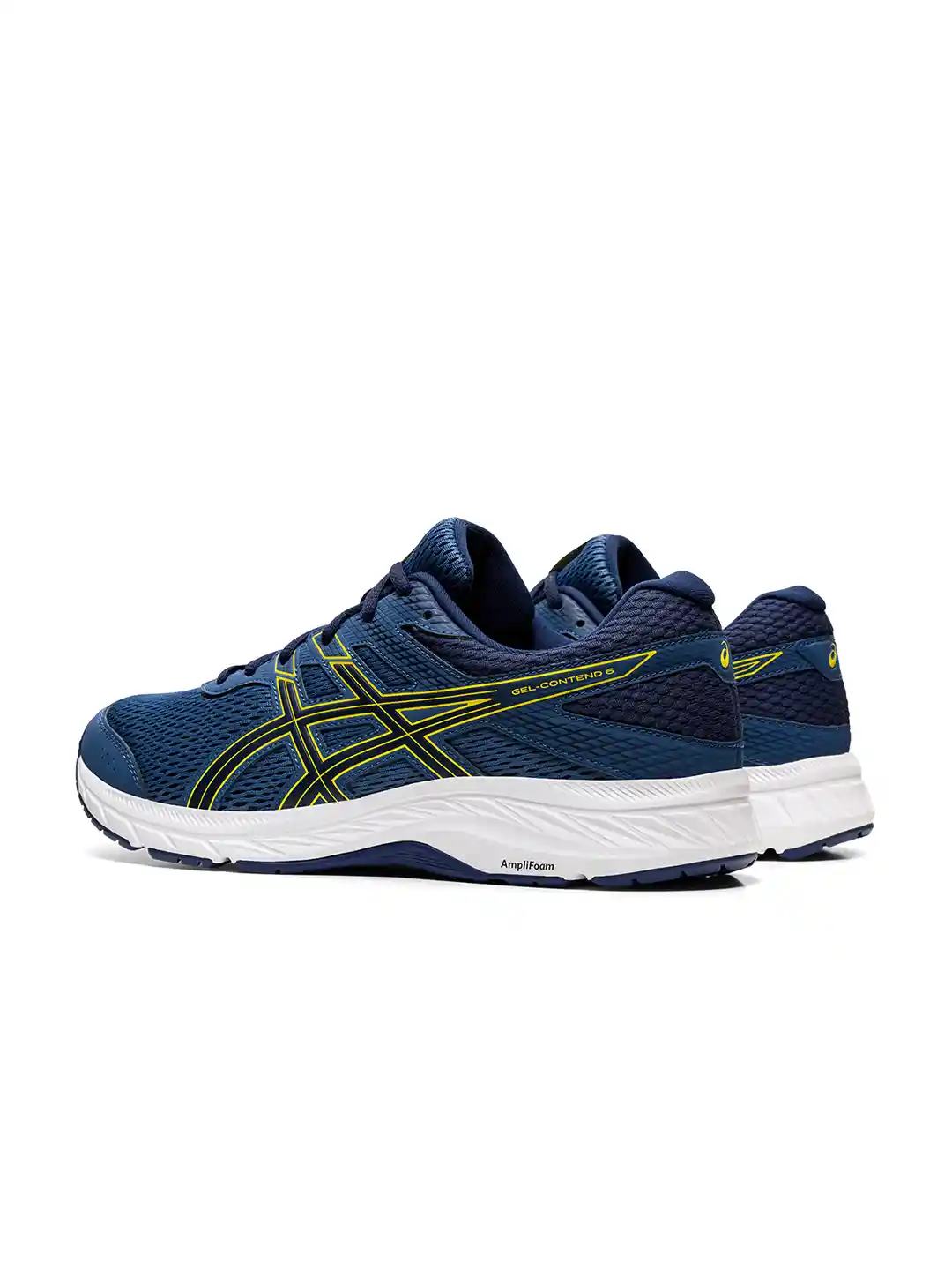 Buy ASICS Men Navy Blue Woven Design Gel Contend Running Shoes