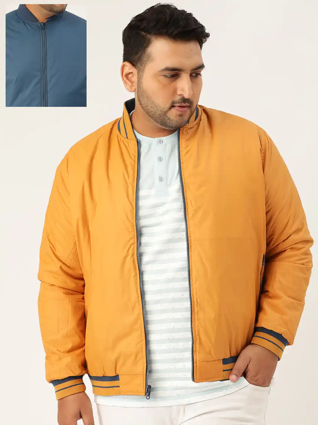 Reversible Jacket Mustard Yellow Bomber Jacket Mens Puffer Jacket