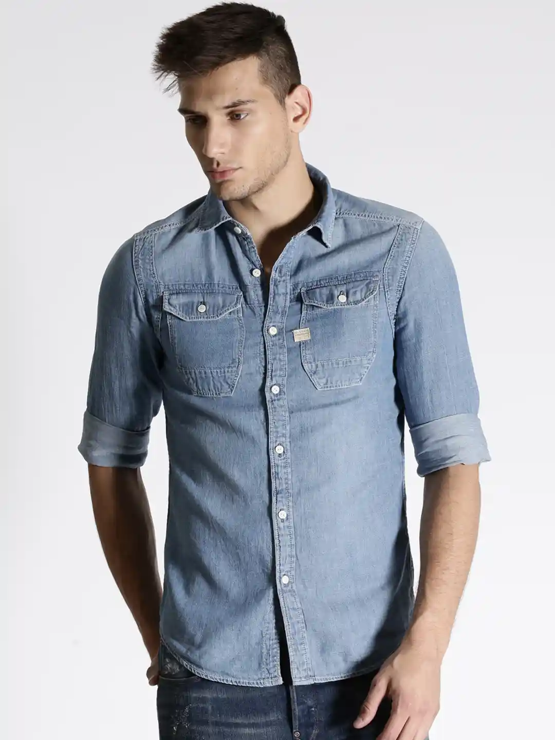 Jeans G Star Shirts G-STAR RAW Blue Denim Slim Casual Shirt
