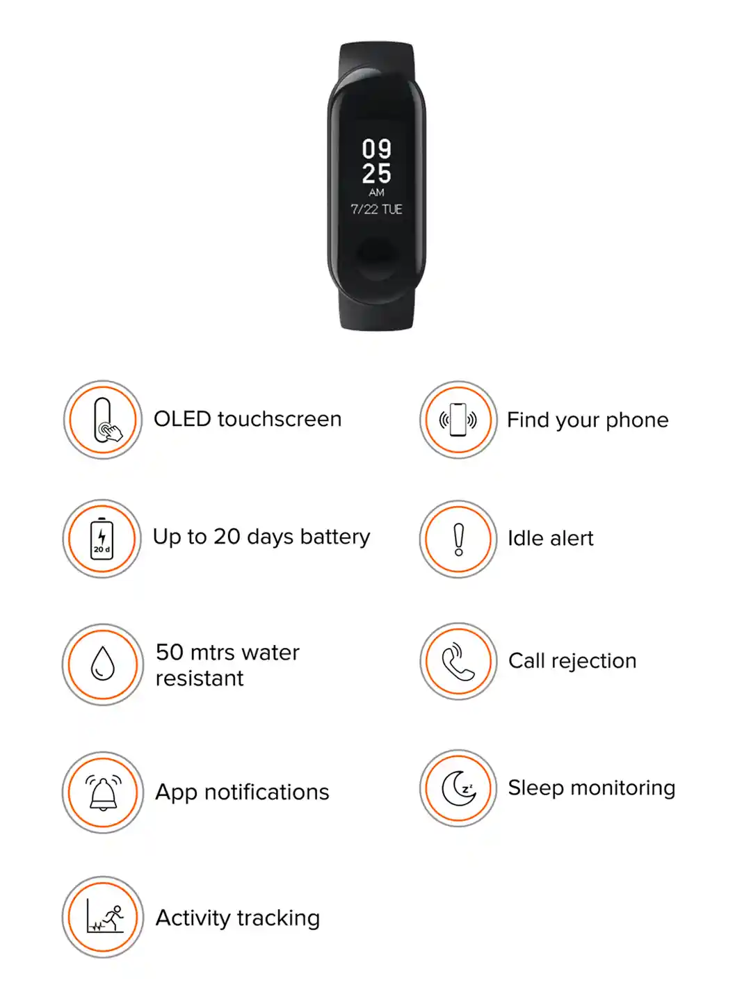 Buy Mi Unisex Black Smart Band 3i Fitness Bands for Unisex