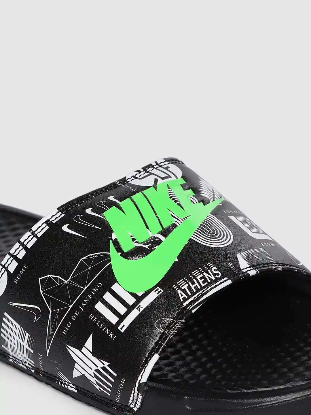 Buy Nike Men Black & Green Printed BENASSI JDI Sliders Buy Nike Men Black & Green Printed BENASSI JDI Sliders