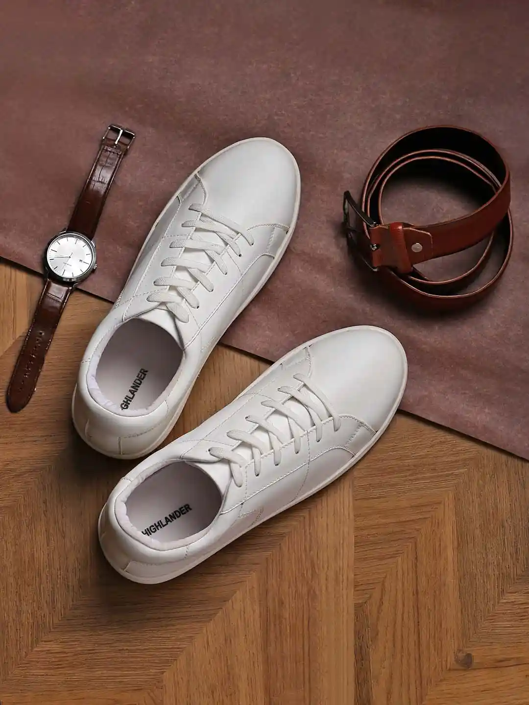 Buy HIGHLANDER PU LACE-UP SNEAKERS - Casual Shoes for Men 11986108