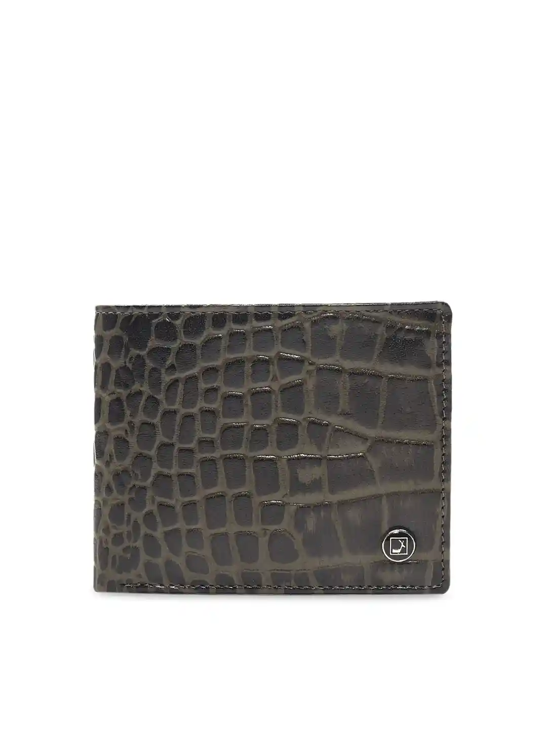 Buy Da Milano Men Green Crocodile Skin Textured Leather Two Fold