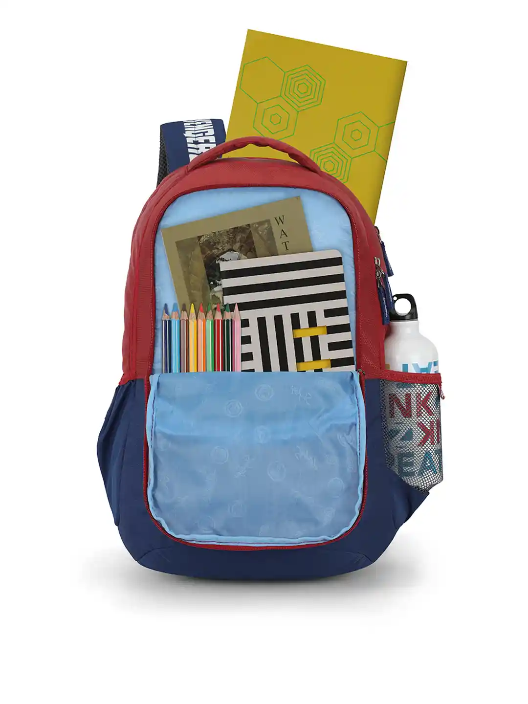 Buy Skybags Unisex Red Navy Blue Graphic MARVEL 10 Backpack