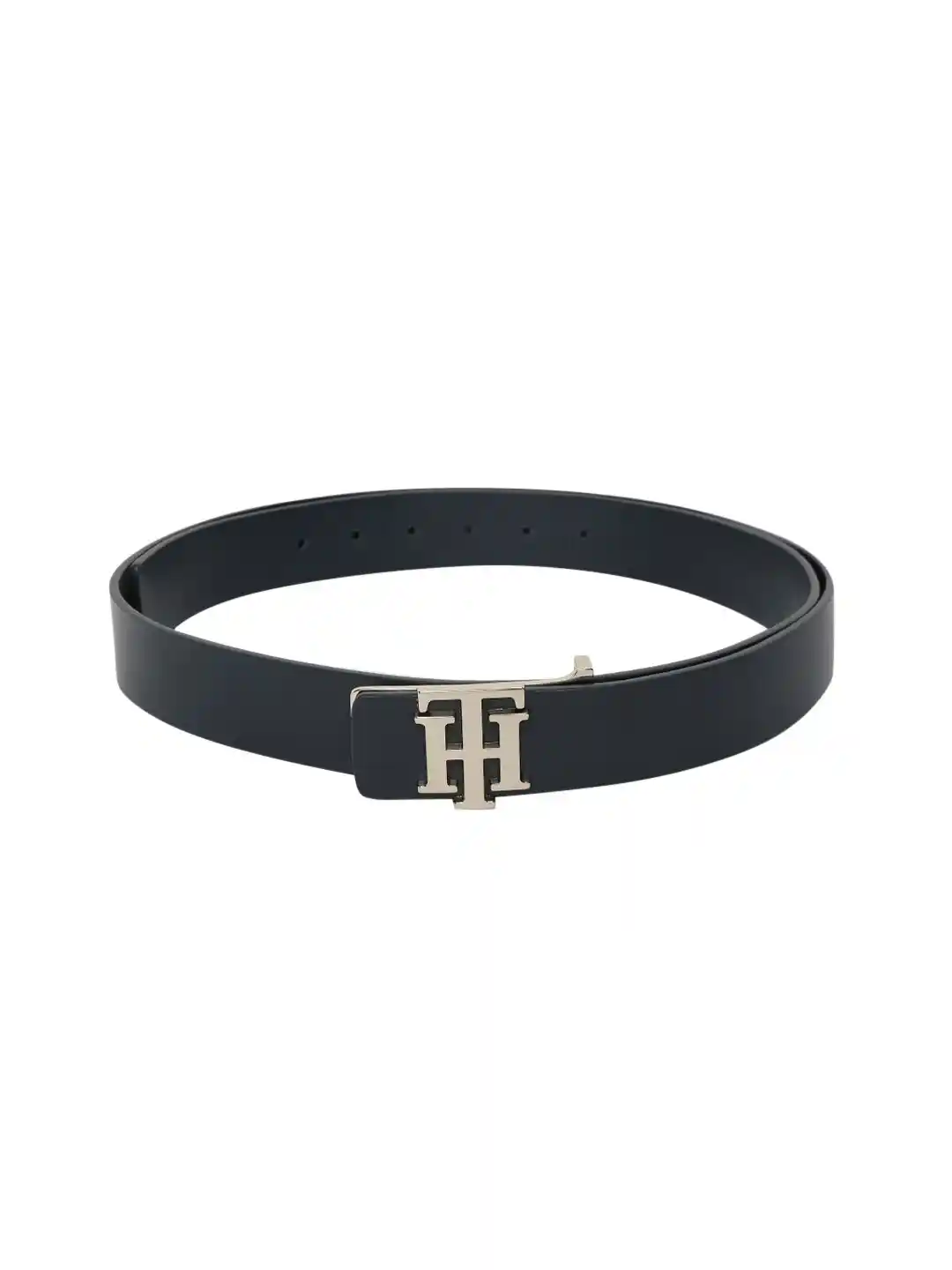 Buy Tommy Hilfiger Unisex Navy Blue Solid Leather Belt Belts for