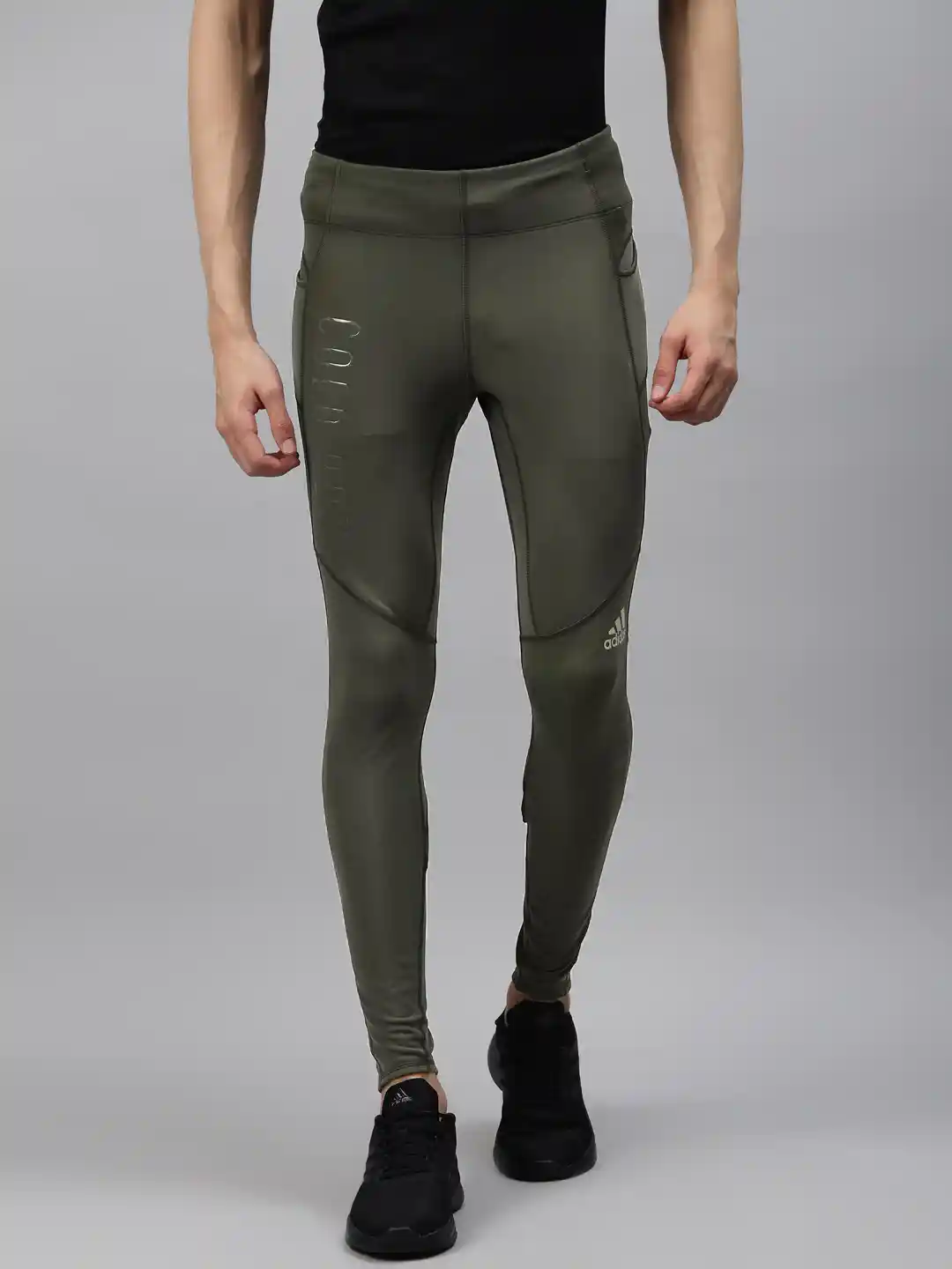 Buy ADIDAS Men Olive Green Solid Saturday Cold Rdy Running Tights