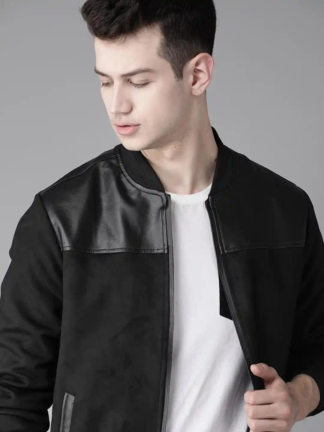 Buy Roadster Men Black Solid Bomber Jacket Jackets for Men