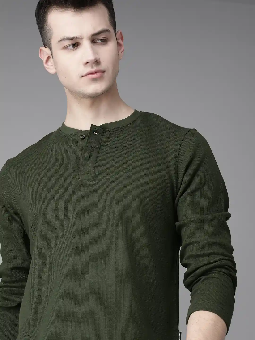 Button Long Sleeve T Shirt Men OVTICZA Men's Slim Fit Long Sleeve