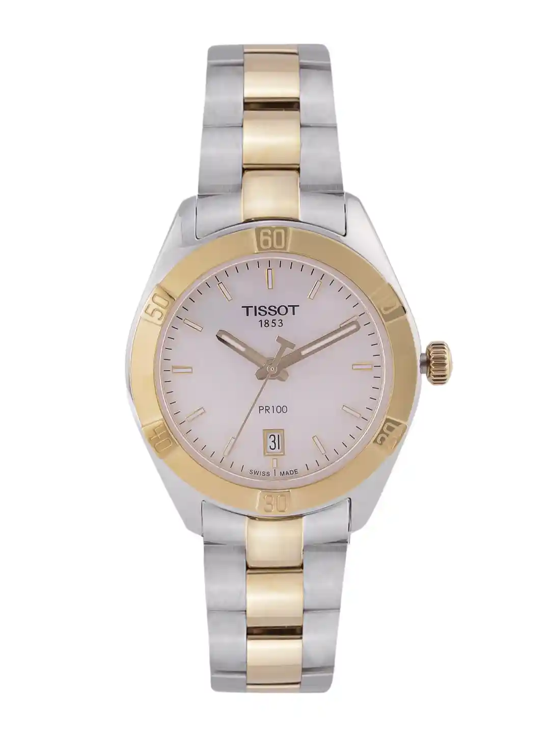 TISSOT Women Off-White PR 100 Sport Chic Swiss Analogue Watch T1019102211100