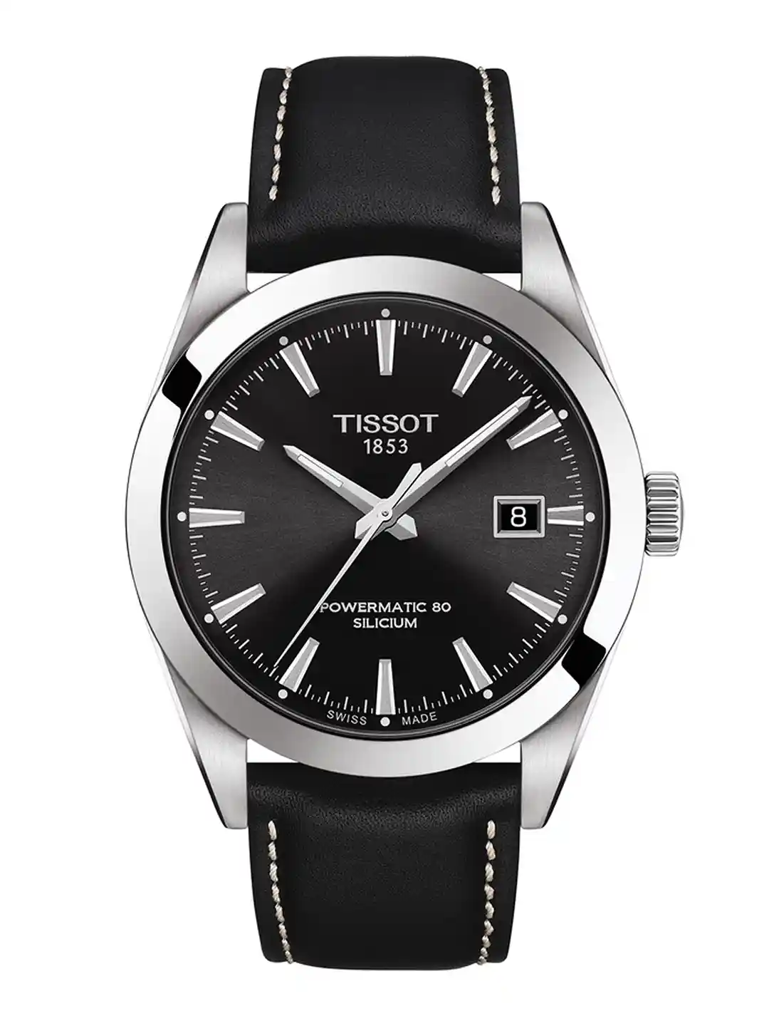 Buy TISSOT Men Black Gentleman Powermatic 80 Silicium Swiss
