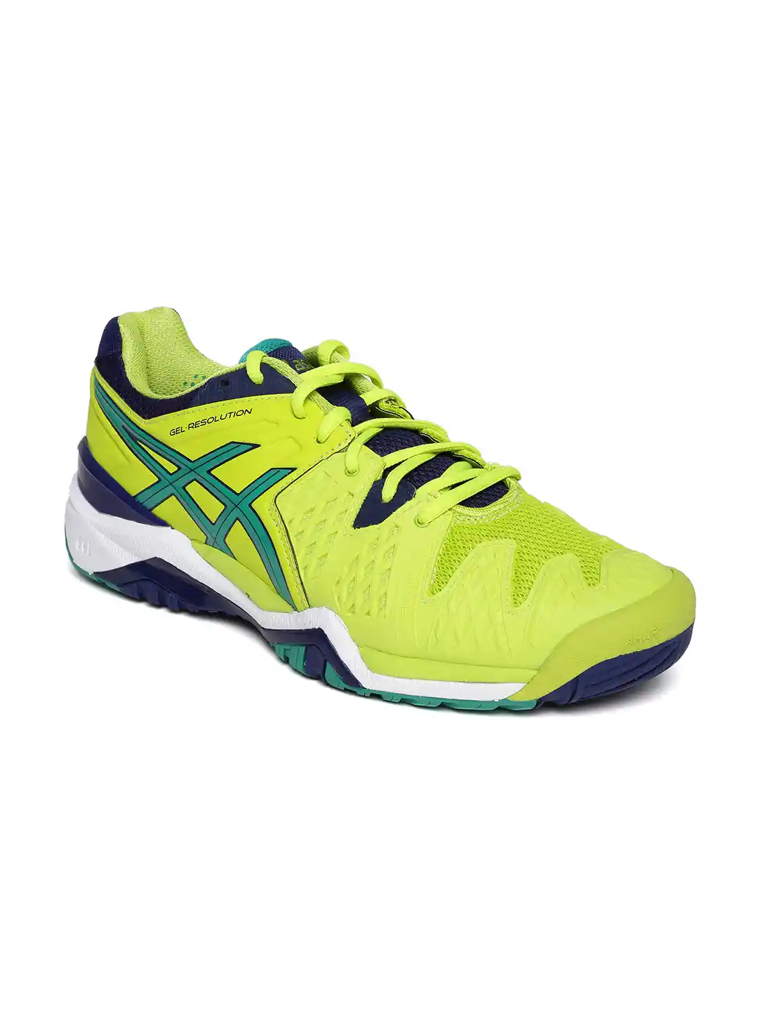 Buy ASICS Men Lime Green Gel-Resolution Tennis Shoes Sports