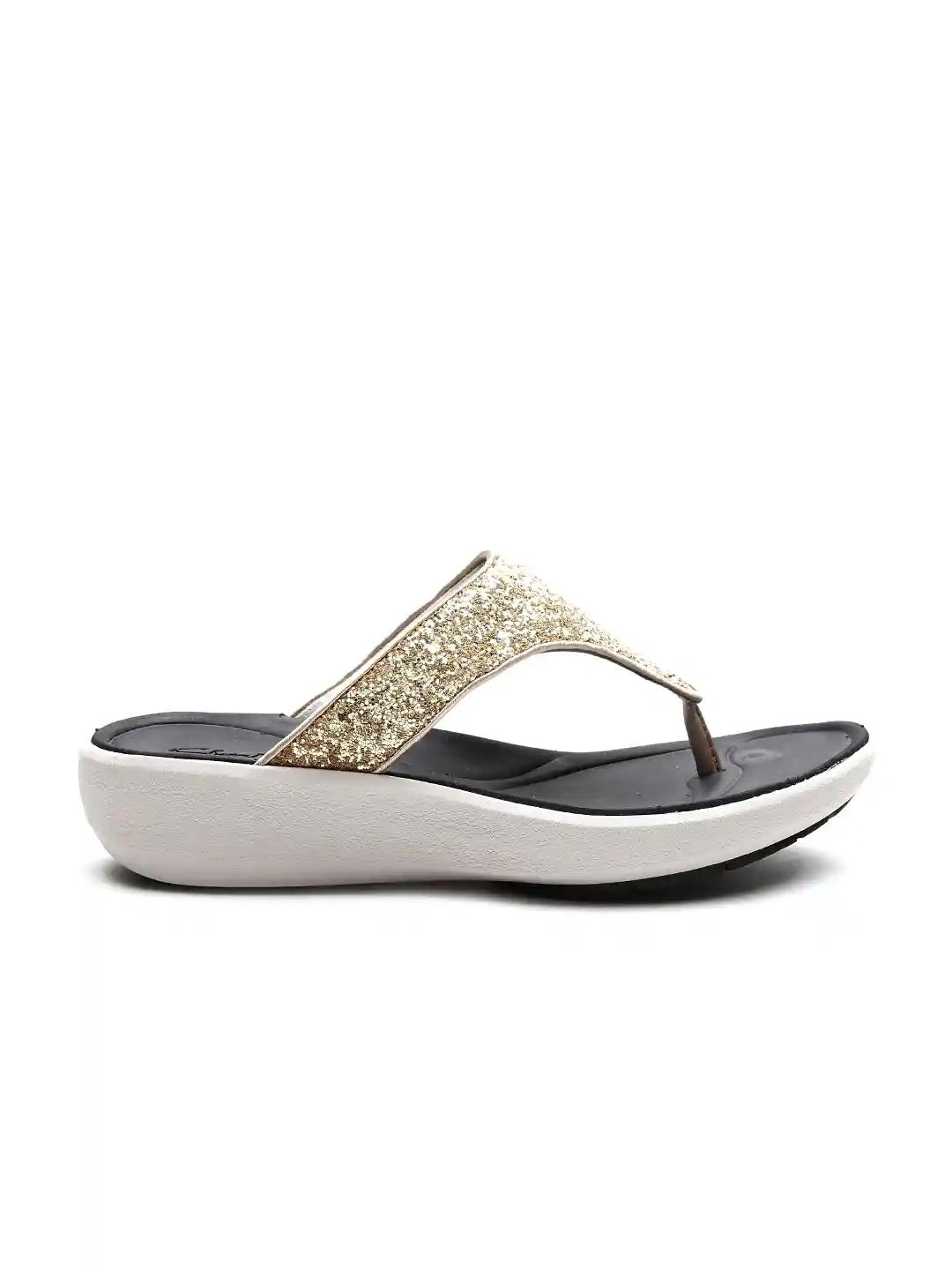 Buy Clarks Women Gold-Toned Embellished Wedge Sandals Heels for