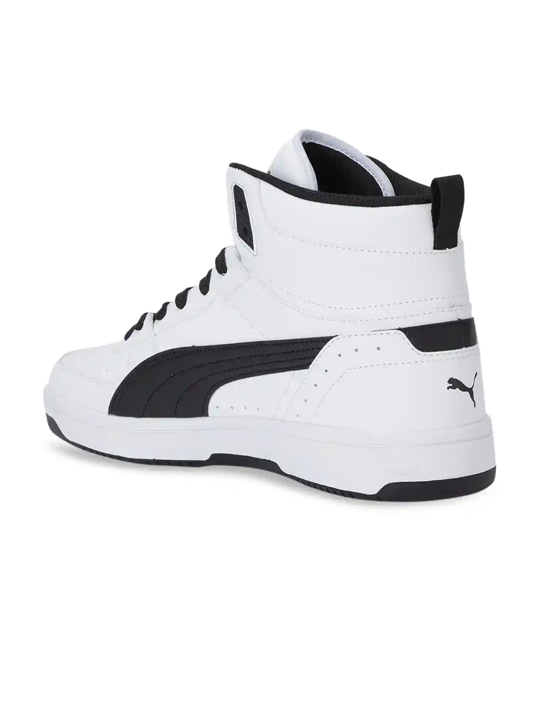 Buy Puma Unisex White Solid Rebound JOY Mid-Top Sneakers Casual - Main Image