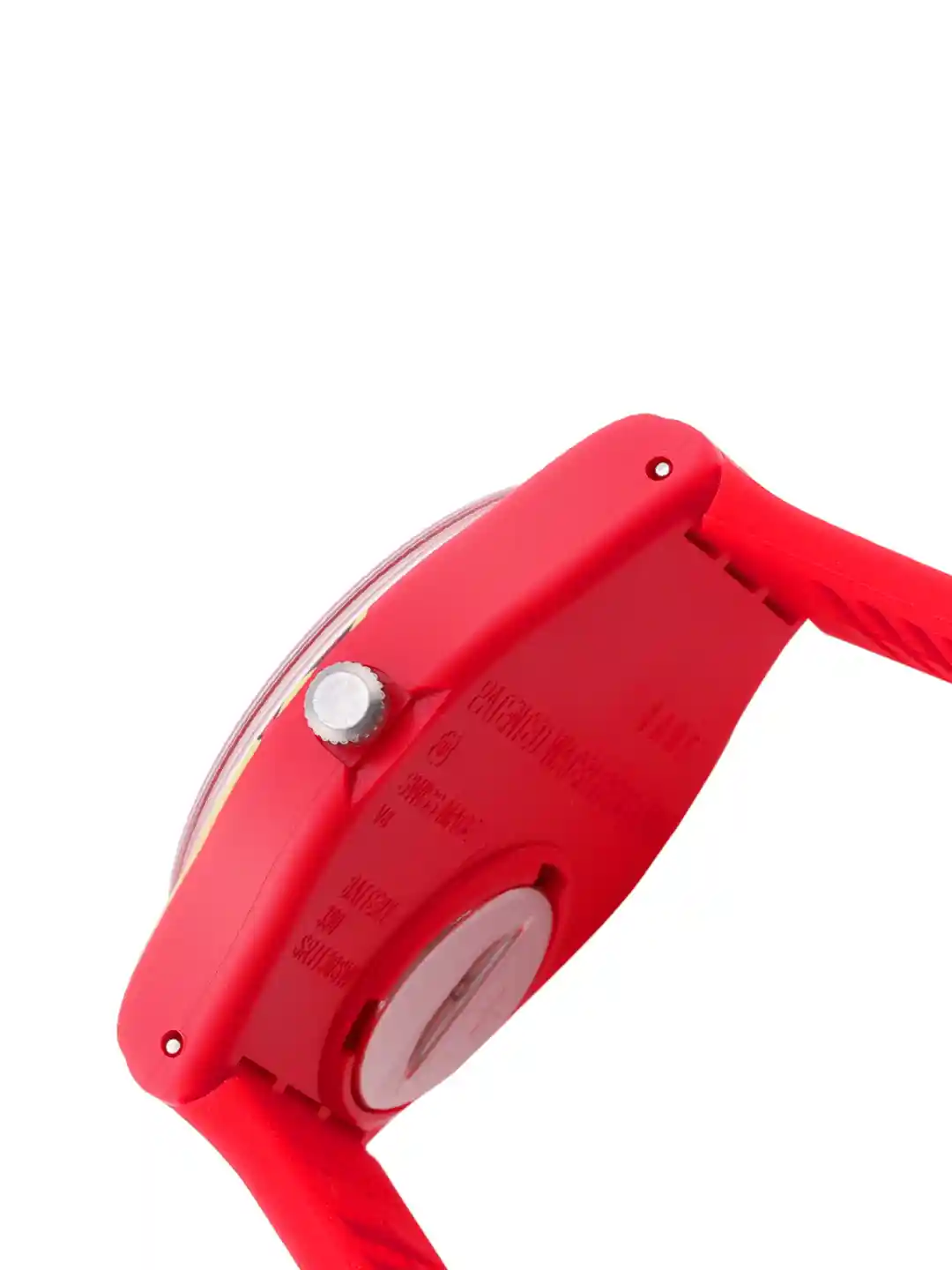 Swatch Women Red Yellow #IAMWONDERMOM Printed Water Resistant Analogue  Watch with Socks GZ338