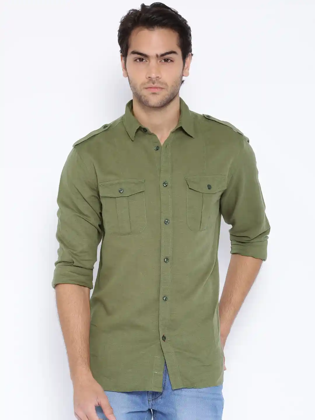 Buy Jacks Jones Olive Green Casual Shirt Shirts for Men