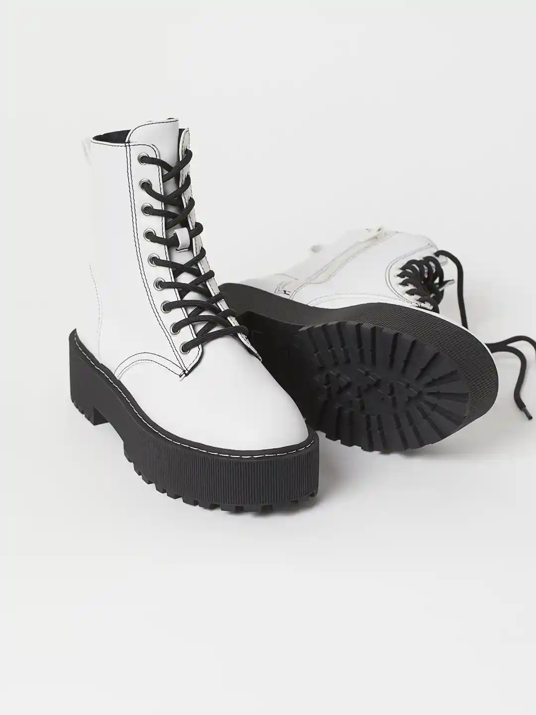 Buy H&M Women White Platform Boots Boots for Women 12346378 Myntra