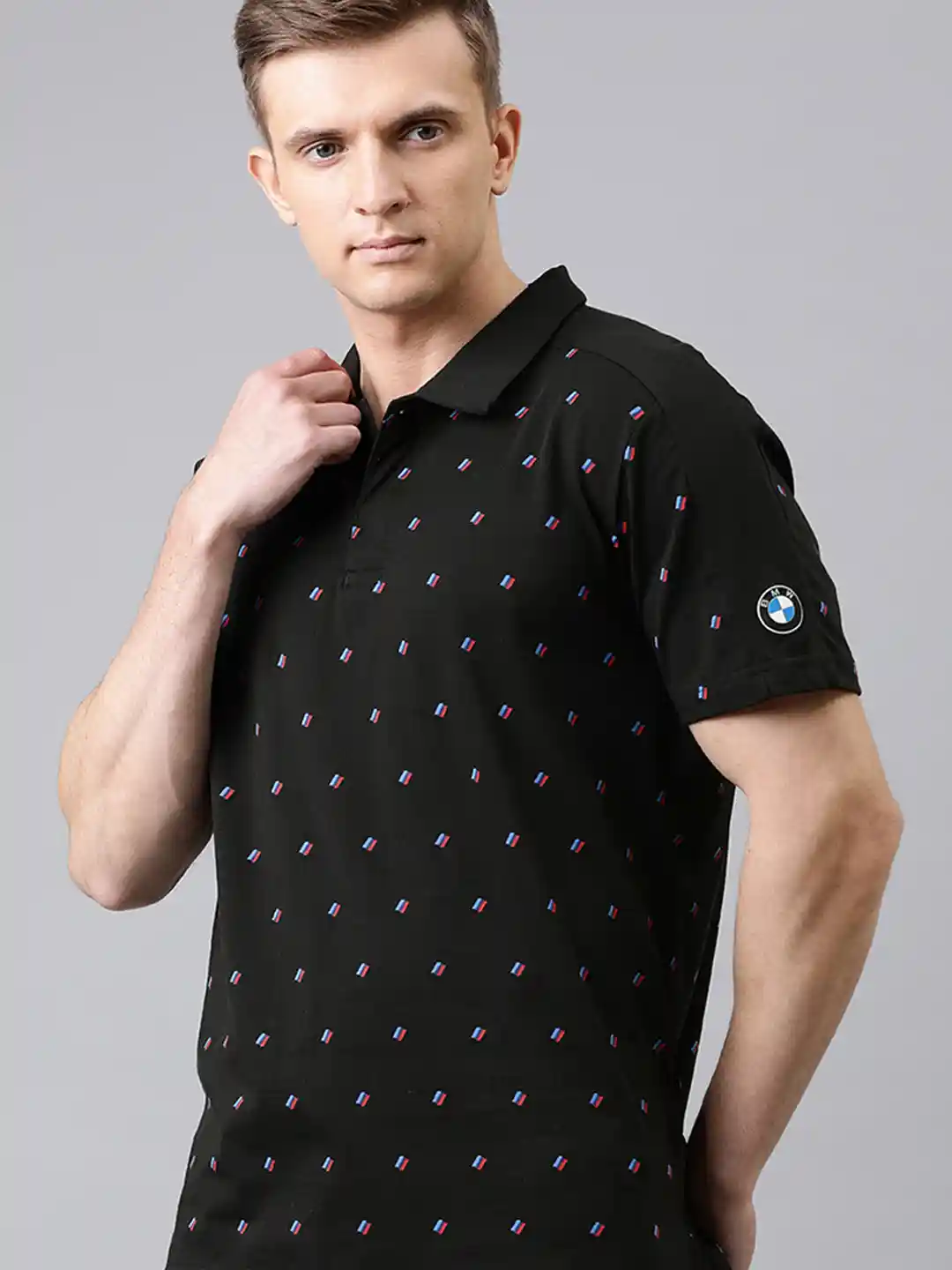 Buy PUMA Motorsport Men Black Blue BMW MMS AOP Printed Polo Collar