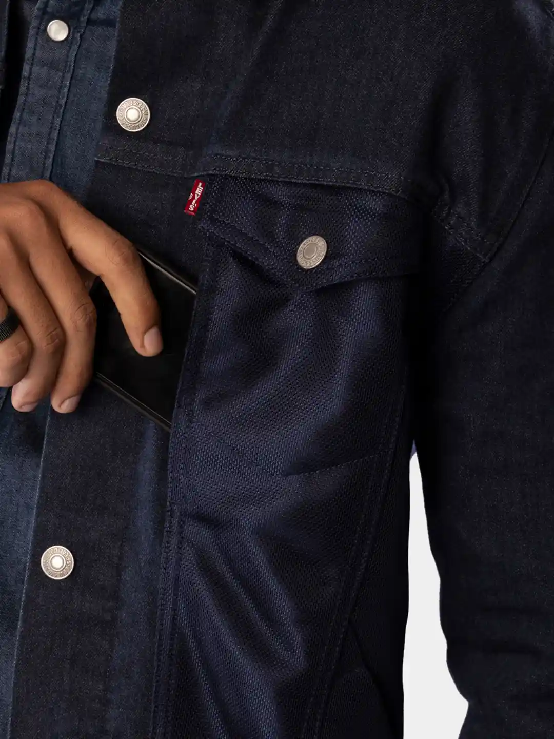 Buy Levis X Royal Enfield Men Blue Solid Denim Jacket Jackets