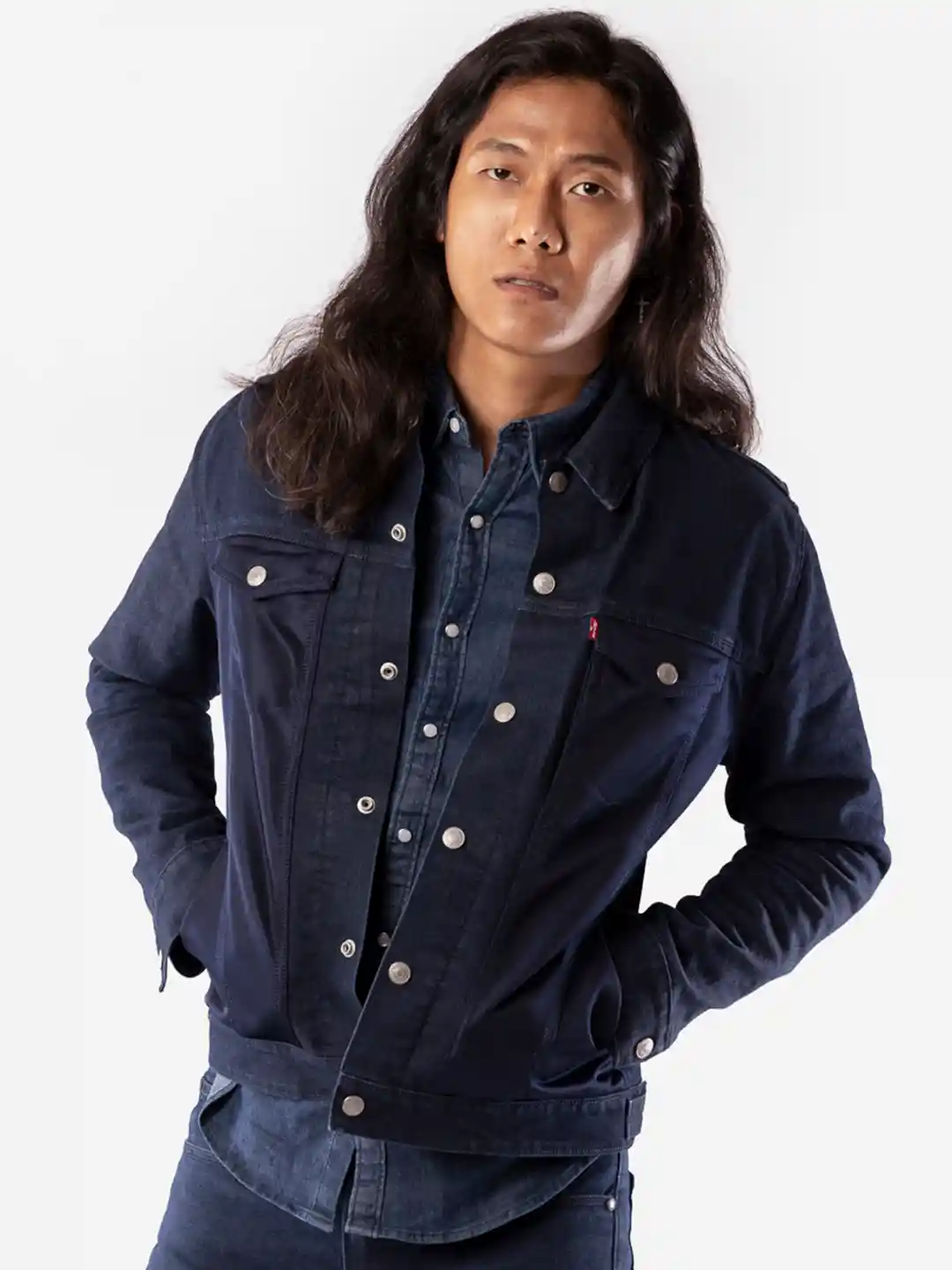 Buy Levis X Royal Enfield Men Blue Solid Denim Jacket Jackets