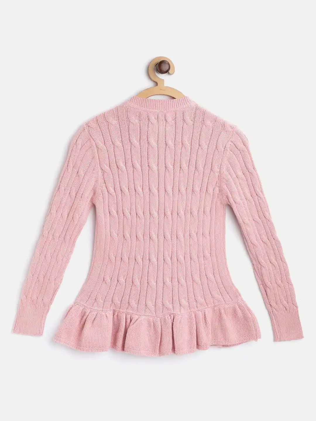 Buy Cherry Crumble Girls Pink Cable Knit Cardigan Sweaters for
