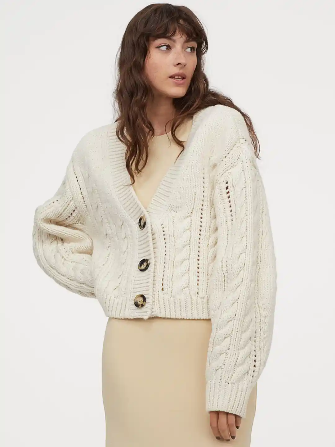 H BEAUTY&YOUTH CROPPED KNIT CARDIGAN H BEAUTY YOUTH ウール ニット