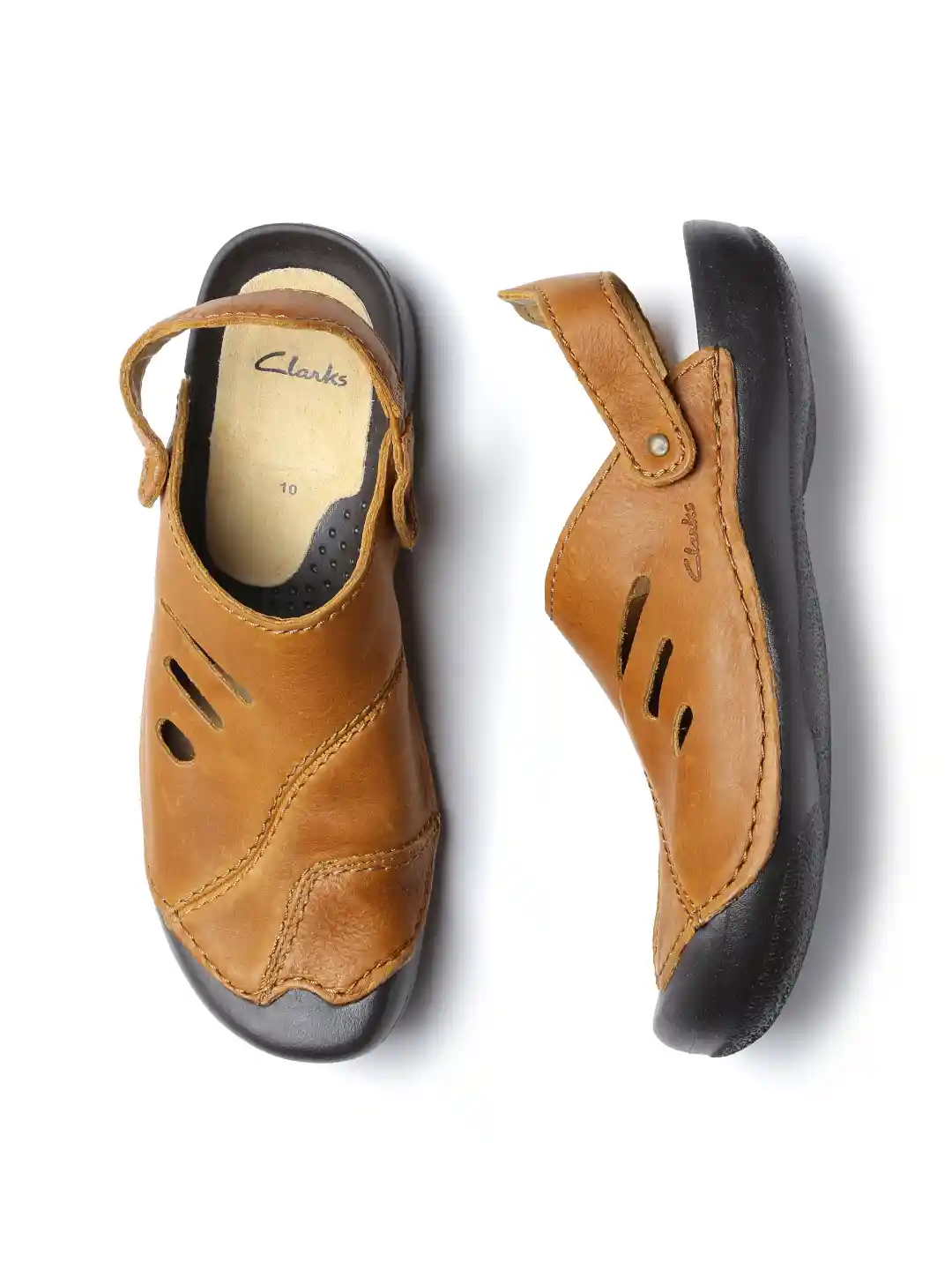 Buy Clarks Men Tan Brown Leather Sandals Sandals for Men 1239839