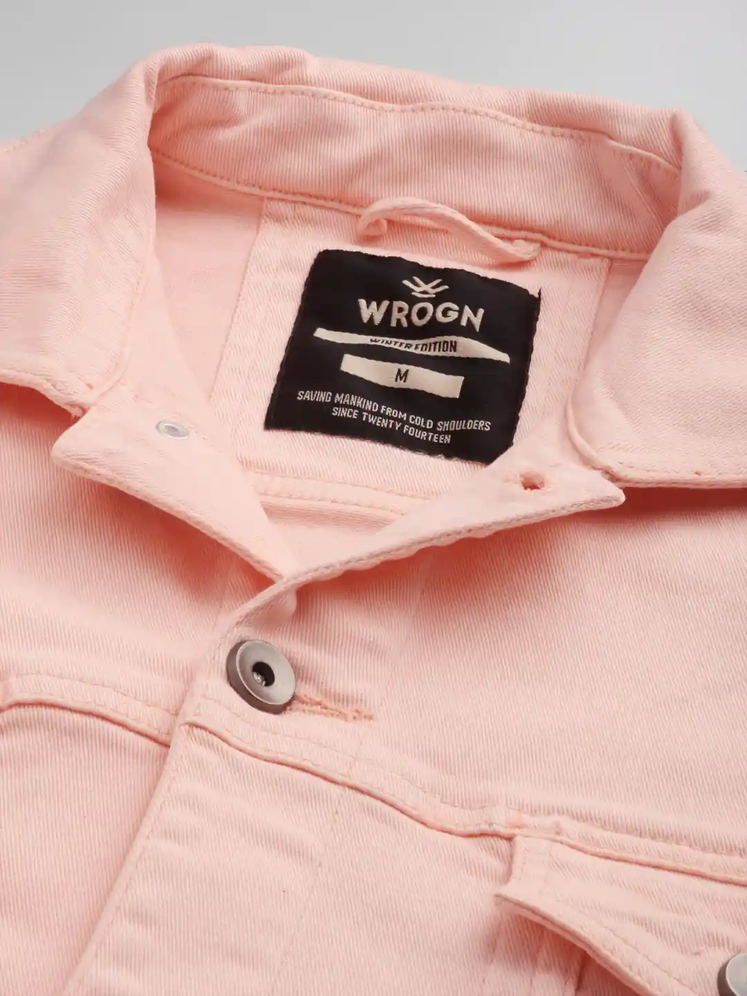 Buy WROGN Men Pink Solid Slim Fit Denim Jacket Jackets for Men