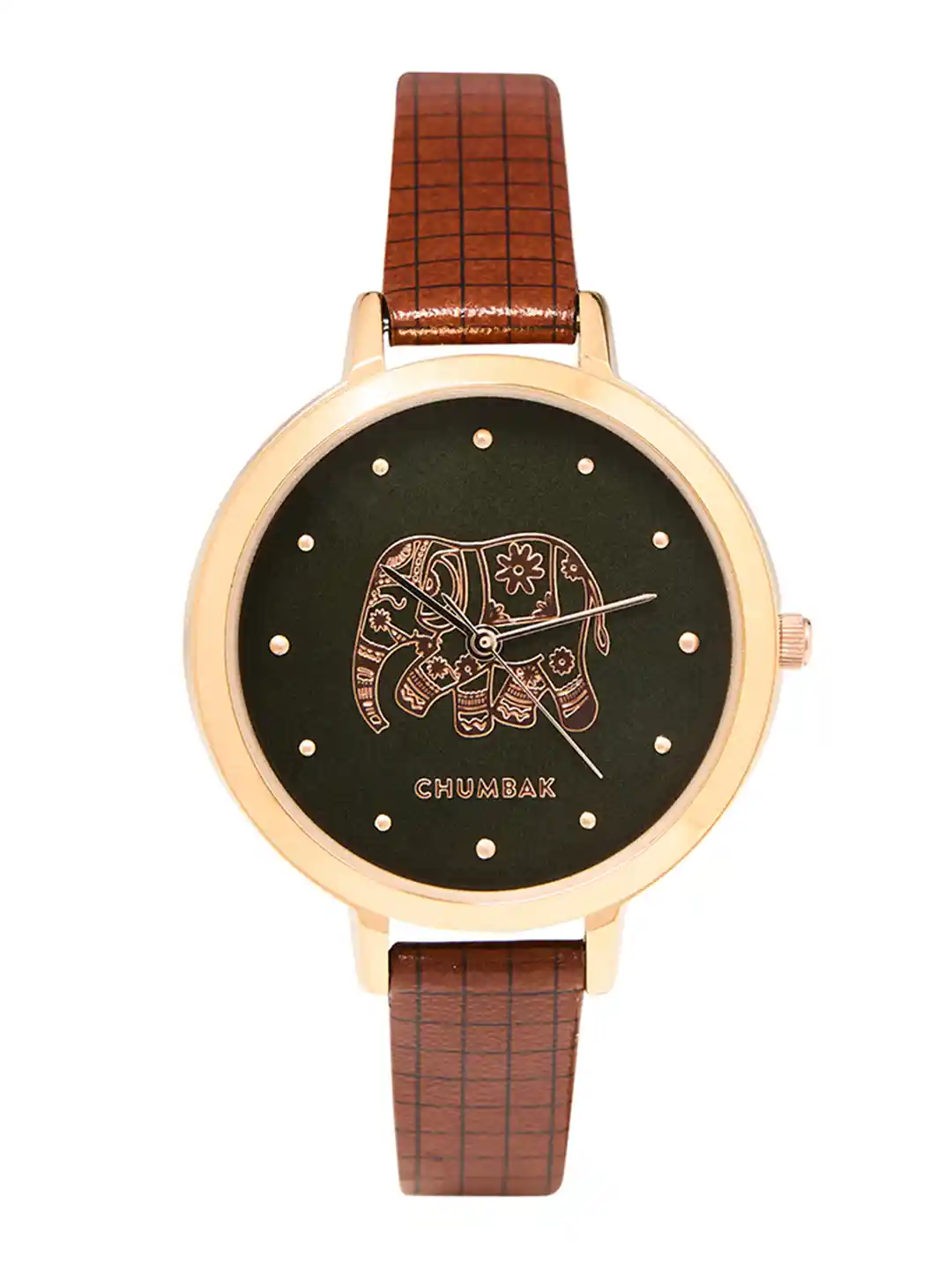 Buy TEAL BY CHUMBAK Women Brown Analogue Watch With Bracelet Set