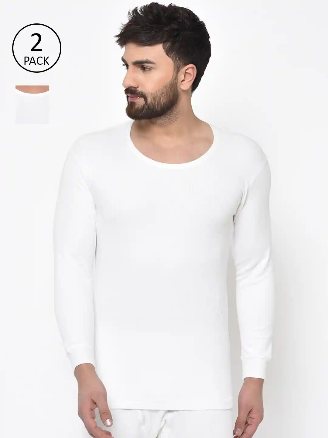 Buy ARMISTO Men Pack of White Solid Thermal Vest Innerwear