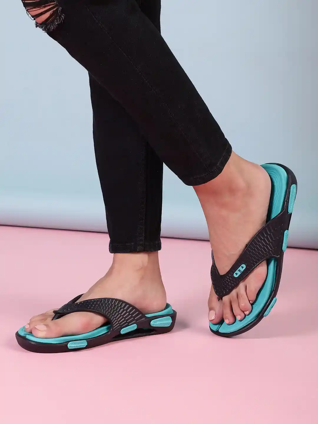 Buy Liberty Women Navy Blue Solid Thong Flip-Flops Flip Flops