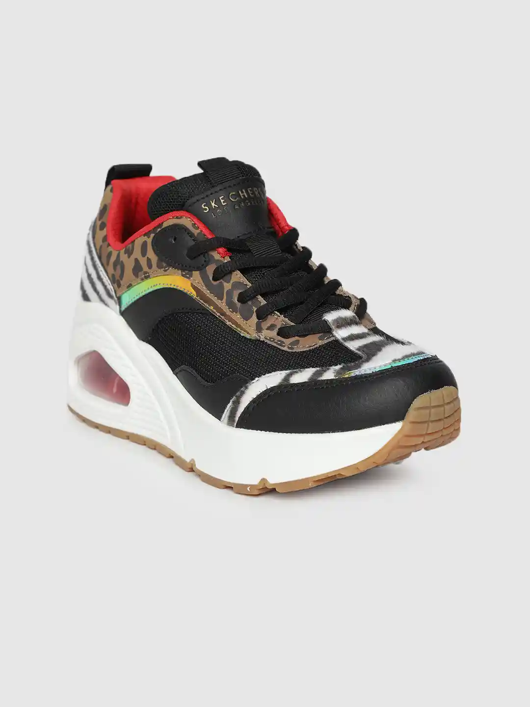 Buy Skechers Women Black White UNO HI THE HUNT Animal Print