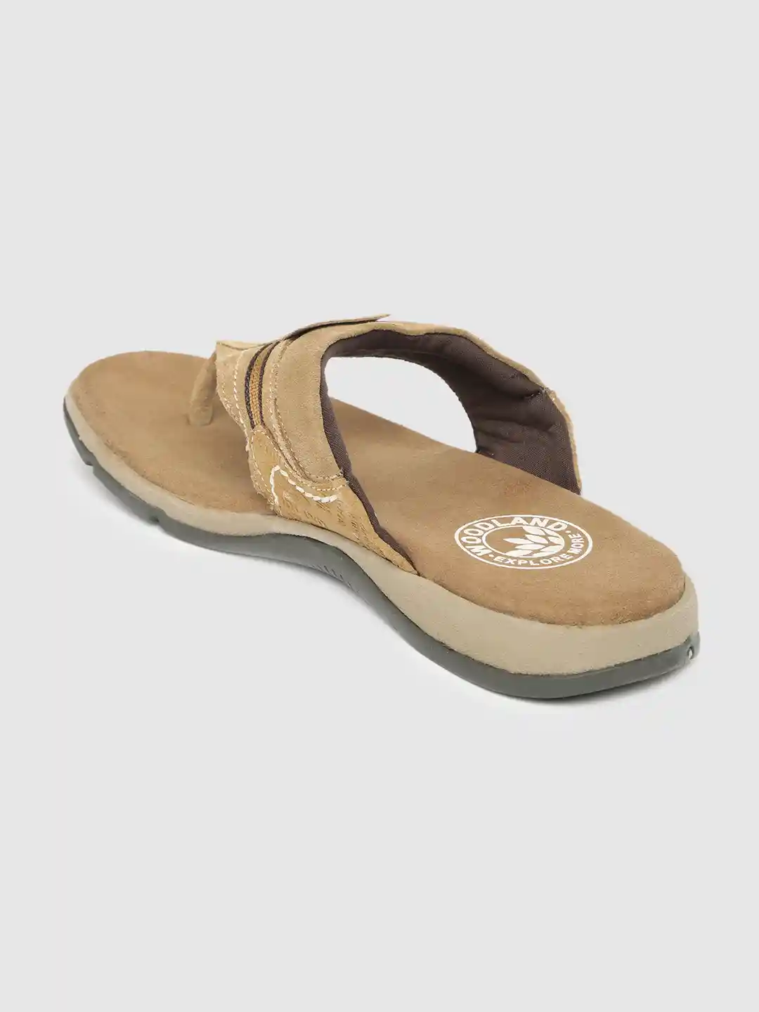 Woodland Men Camel Brown Leather Comfort Sandals