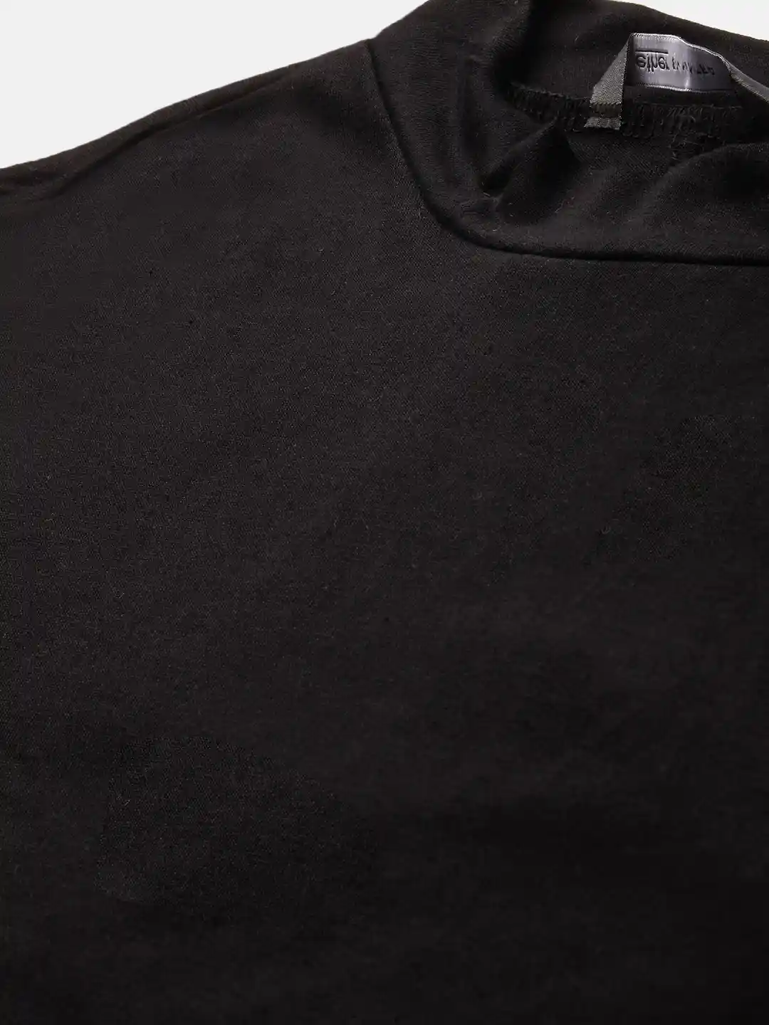 Buy ether Women Black Solid High Neck Long Sleeve With Thumbhole